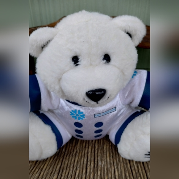 Snowflake Captain Polar Bear in White Astronaut Suit Sitting 8" stuffed animal - Picture 10 of 15